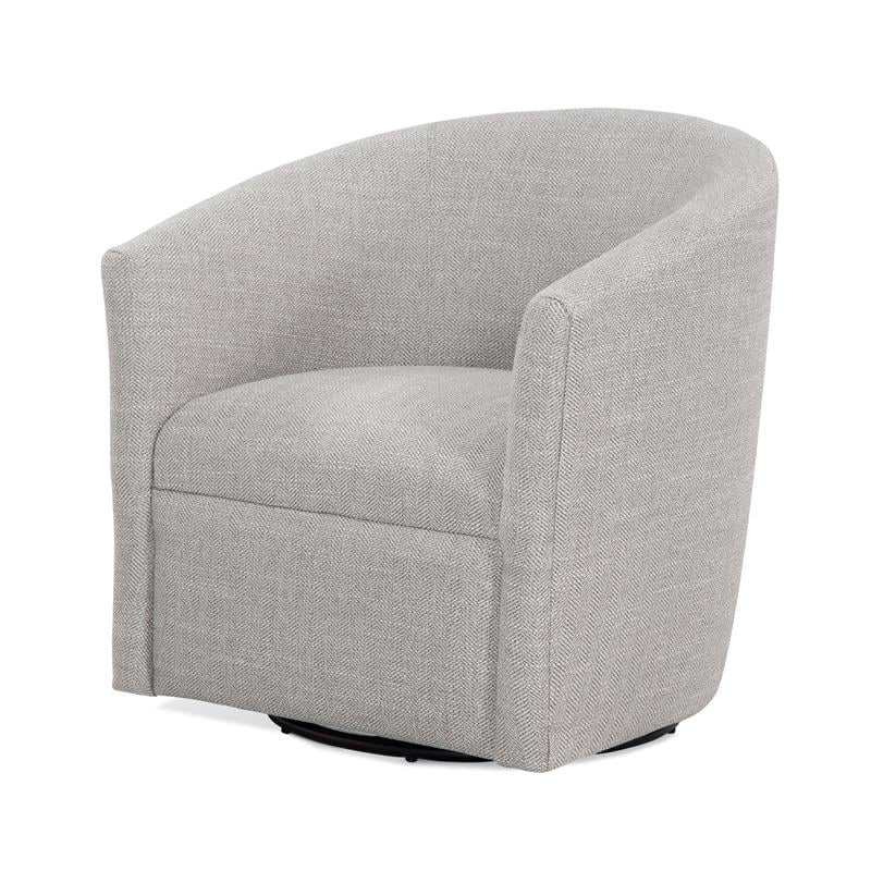 Bowery Hill Transitional Fabric Swivel Chair in Sea Oat Beige