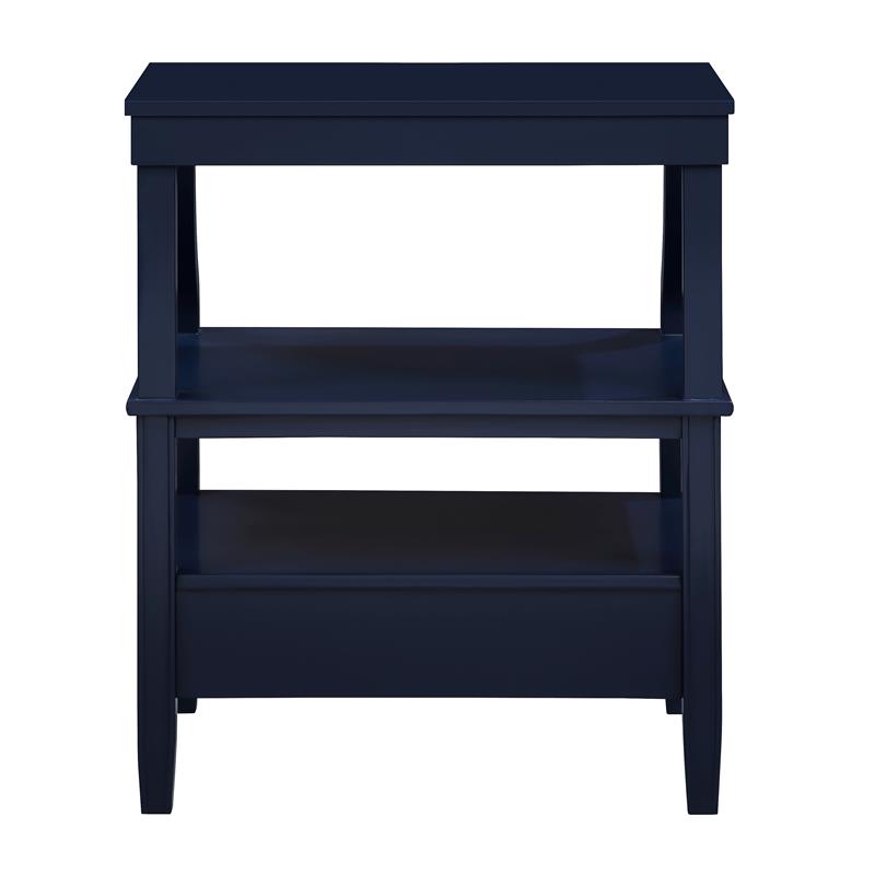 Bowery Hill Transitional Wooden Storage Nightstand in Midnight Blue