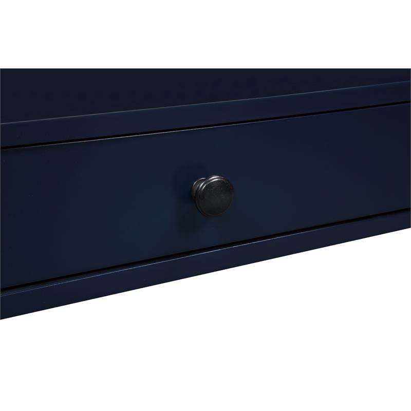 Bowery Hill Transitional Wooden Storage Nightstand in Midnight Blue