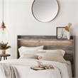 Bowery Hill Engineered Wood Queen LED Panel Headboard in Smokey Gray