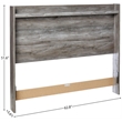 Bowery Hill Engineered Wood Queen LED Panel Headboard in Smokey Gray