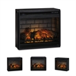 Bowery Hill Metal Electric Infrared LED Fireplace Insert in Black