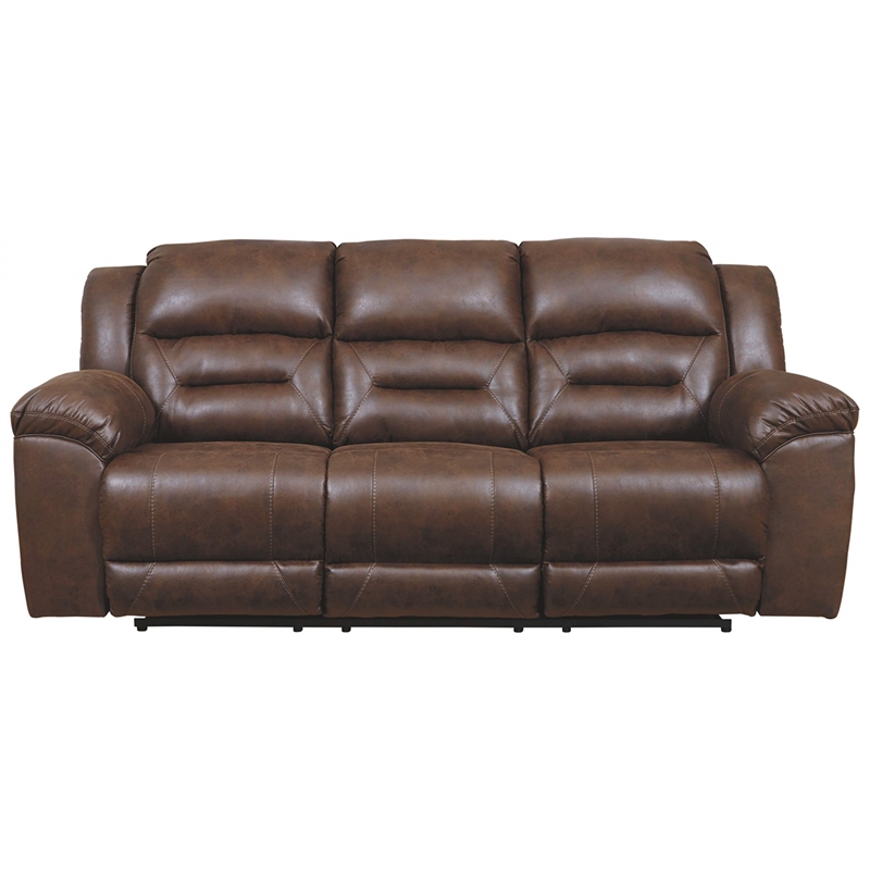 Bowery Hill Contemporary Reclining Loveseat with Console in Fossil