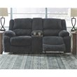 Bowery Hill Contemporary Reclining Loveseat with Console in Slate