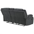 Bowery Hill Contemporary Reclining Loveseat with Console in Slate
