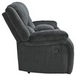 Bowery Hill Contemporary Reclining Loveseat with Console in Slate