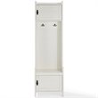 Bowery Hill Wood Hall Tree with 2 Cabinet Doors in Distressed White/Black