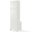 Bowery Hill Wood Hall Tree with 2 Cabinet Doors in Distressed White/Black