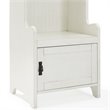 Bowery Hill Wood Hall Tree with 2 Cabinet Doors in Distressed White/Black