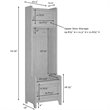 Bowery Hill Wood Hall Tree with 2 Cabinet Doors in Distressed White/Black