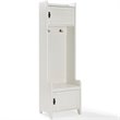 Bowery Hill Wood Hall Tree with 2 Cabinet Doors in Distressed White/Black