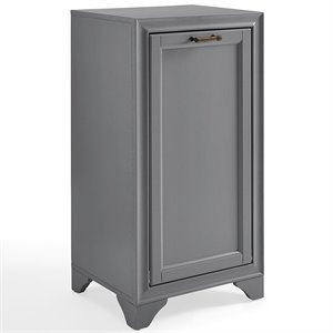 Bowery Hill Engineered Wood Laundry Hamper in Vintage Gray Finish