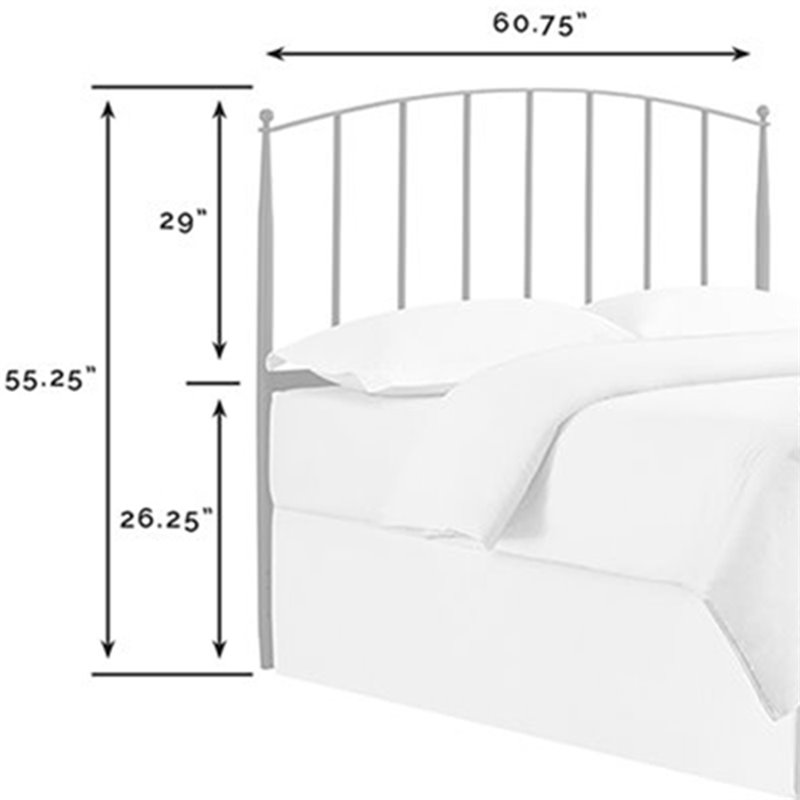 Bowery Hill Modern Metal Full Queen Spindle Headboard in Powder-Coated Black
