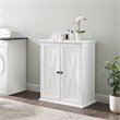 Bowery Hill 2-Door Stackable Modern Wood Pantry in Distressed White