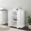 Bowery Hill 2-Door Stackable Modern Wood Pantry in Distressed White