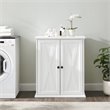 Bowery Hill 2-Door Stackable Modern Wood Pantry in Distressed White