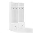 Bowery Hill 2-Piece Modern Wood Entryway Set with Coat Rack Hooks in White