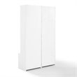 Bowery Hill 2-Piece Modern Wood Entryway Set with Coat Rack Hooks in White