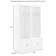 Bowery Hill 2-Piece Modern Wood Entryway Set with Coat Rack Hooks in White