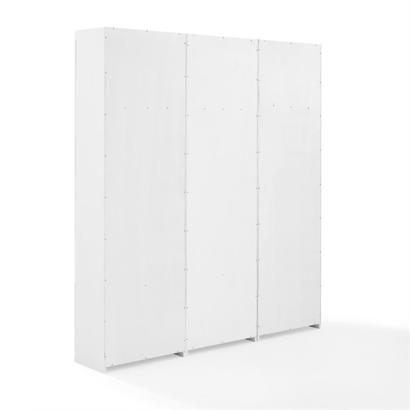 Bowery Hill MDF White Entryway Set Rectangular Modular 74