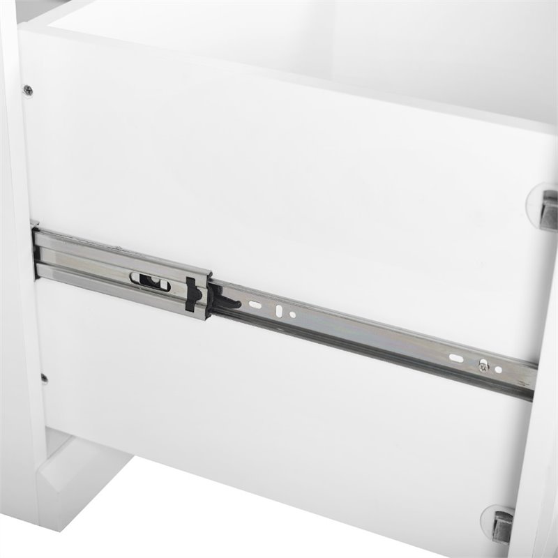 Bowery Hill MDF White Entryway Set Rectangular Modular 74