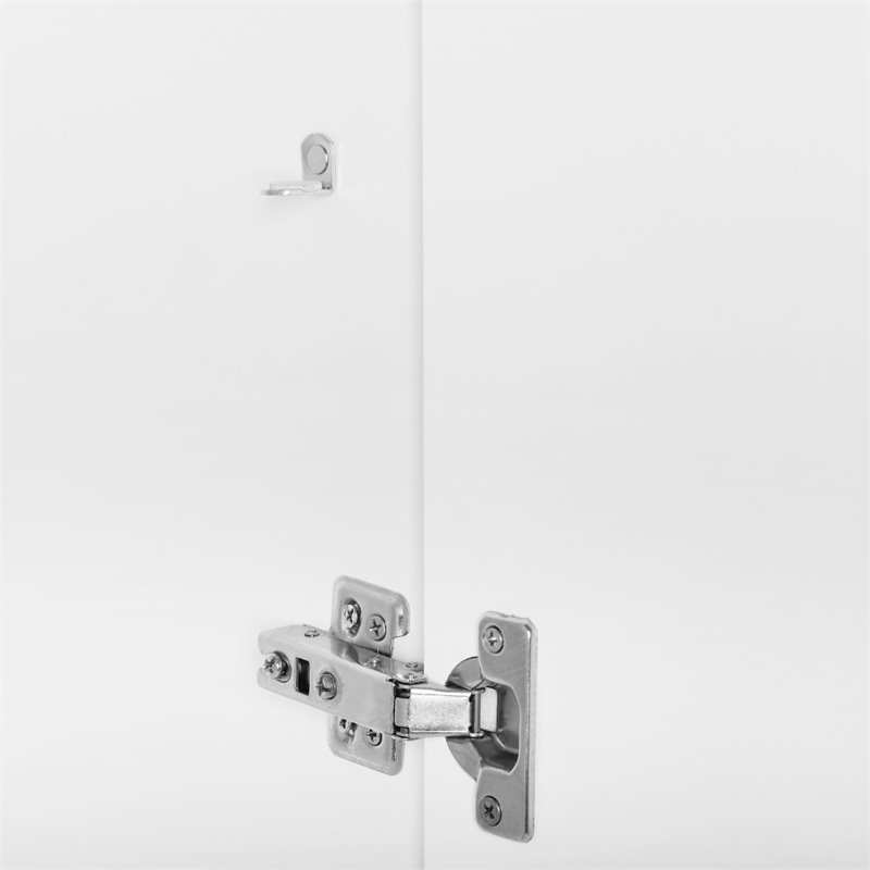 Bowery Hill MDF White Entryway Set Rectangular Modular 74