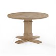 Bowery Hill Modern Farmhouse Round Dining Table in Rustic Brown