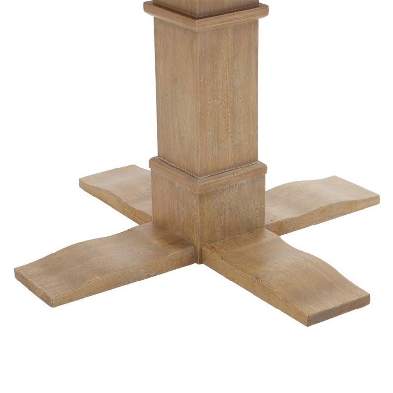 Bowery Hill Modern Farmhouse Round Dining Table in Rustic Brown