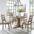 Bowery Hill 5-Piece Round Farmhouse Wood Dining Set in Rustic Brown