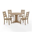 Bowery Hill 5-Piece Round Farmhouse Wood Dining Set in Rustic Brown