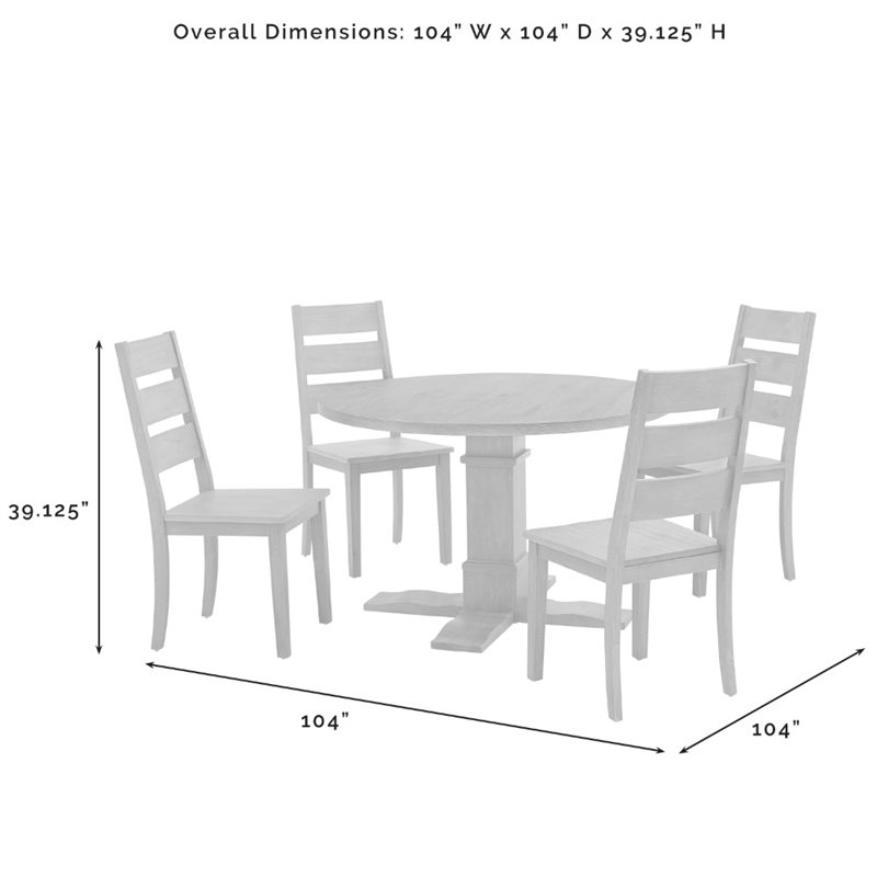 Bowery Hill 5-Piece Round Farmhouse Wood Dining Set in Rustic Brown