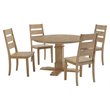 Bowery Hill 5-Piece Round Farmhouse Wood Dining Set in Rustic Brown