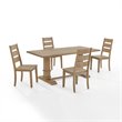 Bowery Hill 5-Piece Wood Farmhouse Dining Set in Rustic Brown