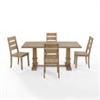 Bowery Hill 5-Piece Wood Farmhouse Dining Set in Rustic Brown