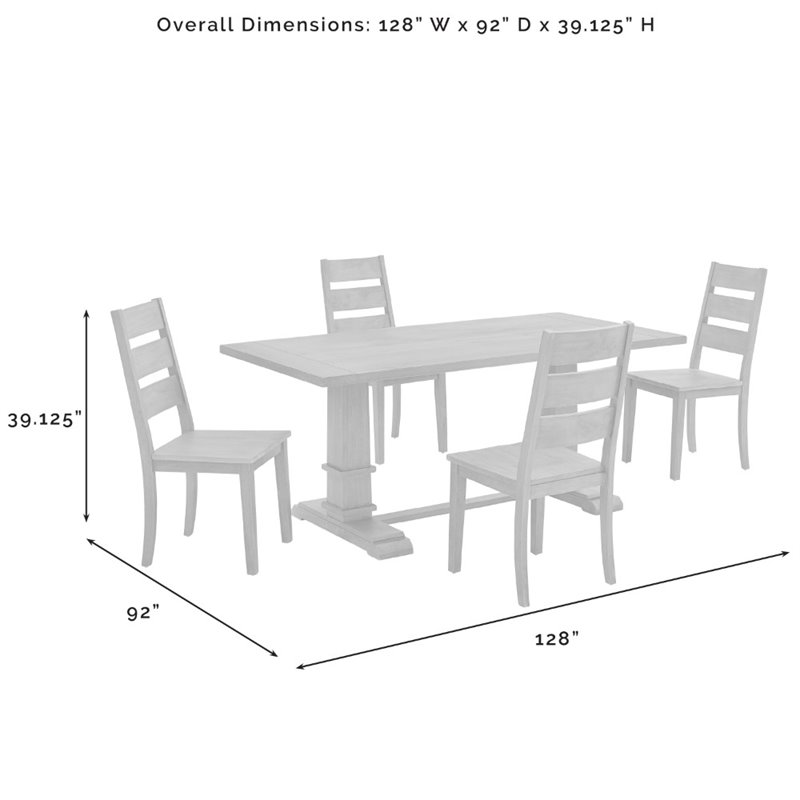 Bowery Hill 5-Piece Wood Farmhouse Dining Set in Rustic Brown