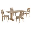 Bowery Hill 5-Piece Wood Farmhouse Dining Set in Rustic Brown