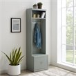 Bowery Hill Modern Wood Hall Tree with Drawer in Gray/Chrome