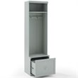 Bowery Hill Modern Wood Hall Tree with Drawer in Gray/Chrome