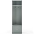 Bowery Hill Modern Wood Hall Tree with Drawer in Gray/Chrome