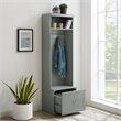 Bowery Hill Modern Wood Hall Tree with Drawer in Gray/Chrome