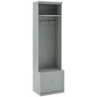Bowery Hill Modern Wood Hall Tree with Drawer in Gray/Chrome