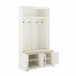 Bowery Hill Traditional Wood Hall Tree in Distressed White/Oatmeal