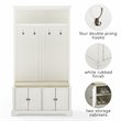 Bowery Hill Traditional Wood Hall Tree in Distressed White/Oatmeal
