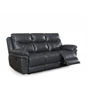 Bowery Hill Transitional Styled Recliner Sofa in Gray Finish