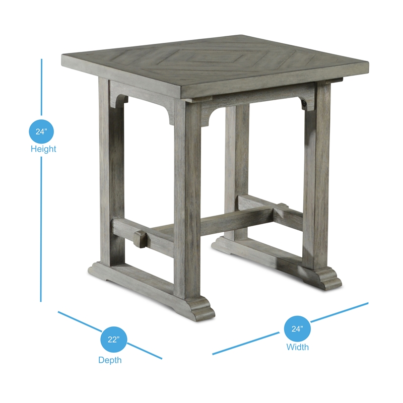 Bowery Hill Transitional Styled Dove End Table in Gray Finish