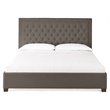 Bowery Hill Transitional Tufted Queen Platform Bed in Gray Finish
