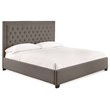 Bowery Hill Transitional Tufted Queen Platform Bed in Gray Finish