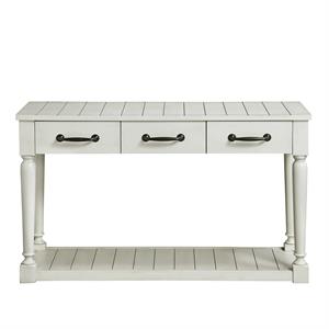 Bowery Hill Farmhouse Styled Alabaster Sofa Table in White Finish