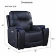 Bowery Hill Transitional Faux Leather Power Media Recliner in Blue