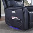Bowery Hill Transitional Faux Leather Power Media Recliner in Blue